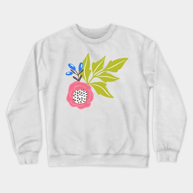 Sunny Bubblegum Camellias Crewneck Sweatshirt by Jacqueline Hurd